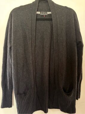 Aritzia Talula Black Open-Front Pocket Sweater Cardigan XS
